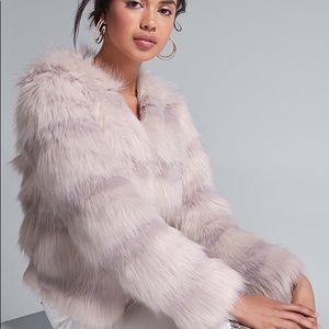 Venus Blush Lilac Faux Fur Coat NEW